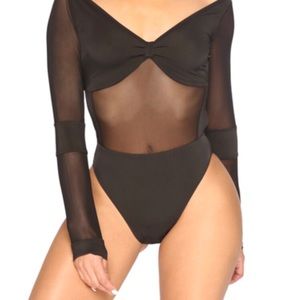 Mesh one piece swim suit